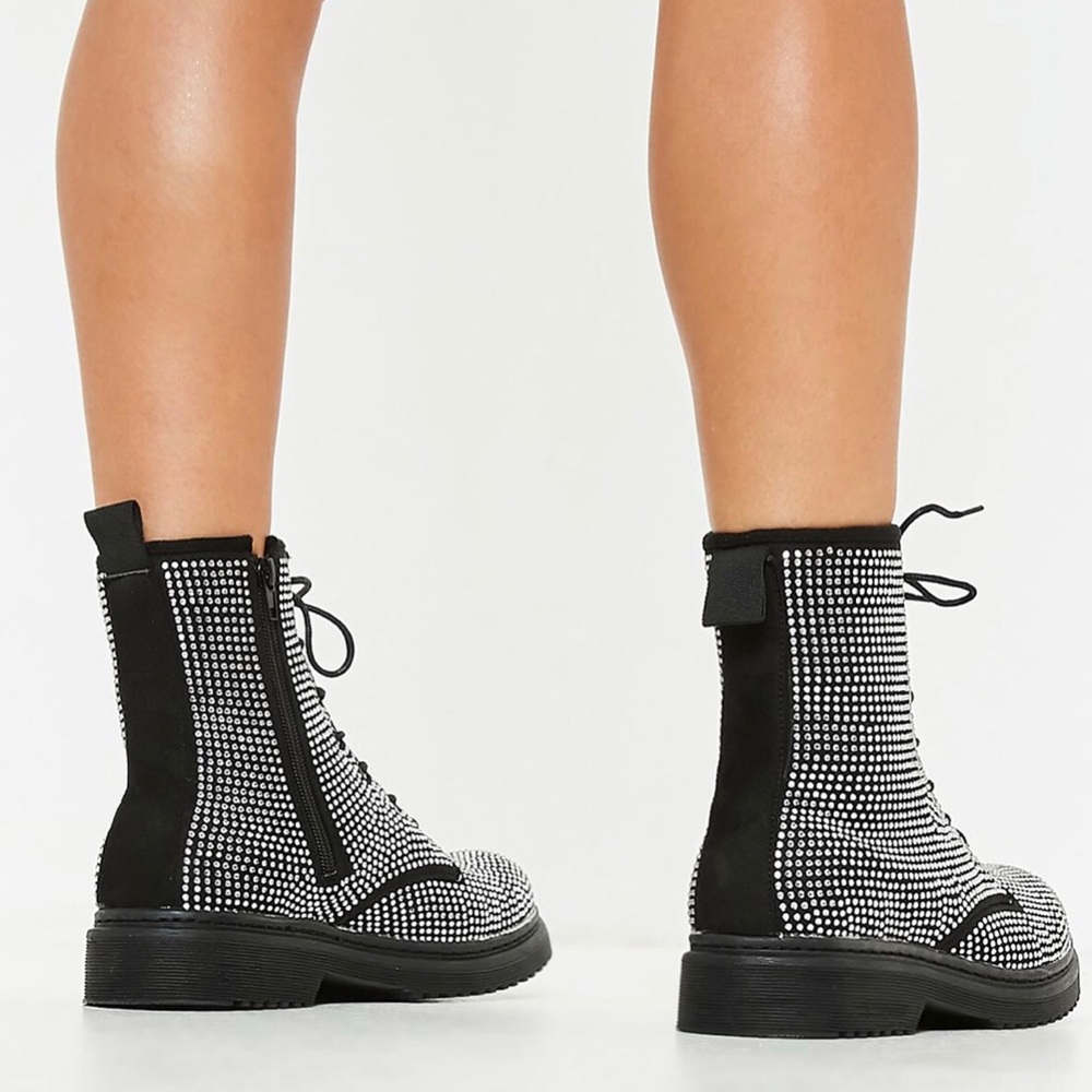 Black Ankle/Combat Boots - Picture 2 of 7